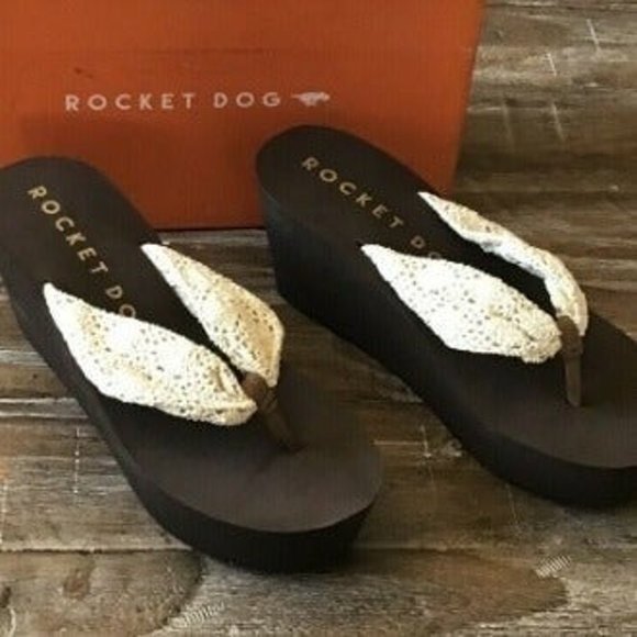 Rocket Dog Natural Crochet Platform Sandal Women Sizes 🆕⌚FAST😮💨⚡🚚 - Picture 4 of 13